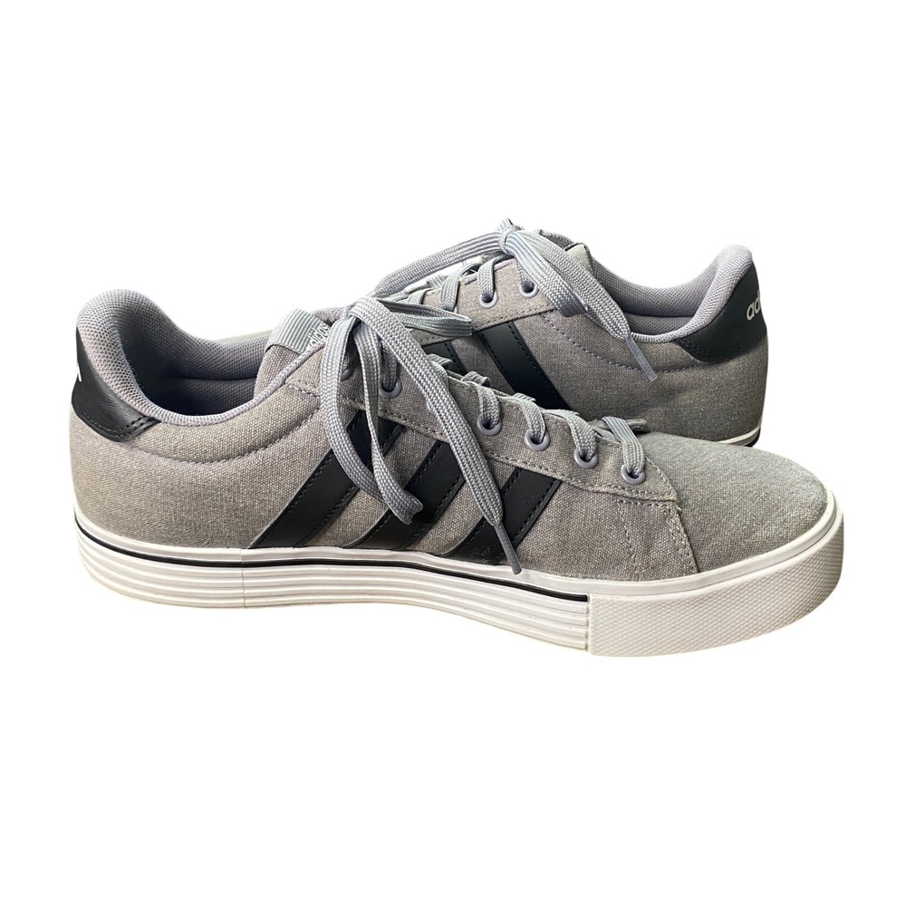 Adidas Daily 3.0 Mens Sneakers Grey Black Canvas Low Top Shoes IF4493 Size 10.5 - Picture 5 of 14